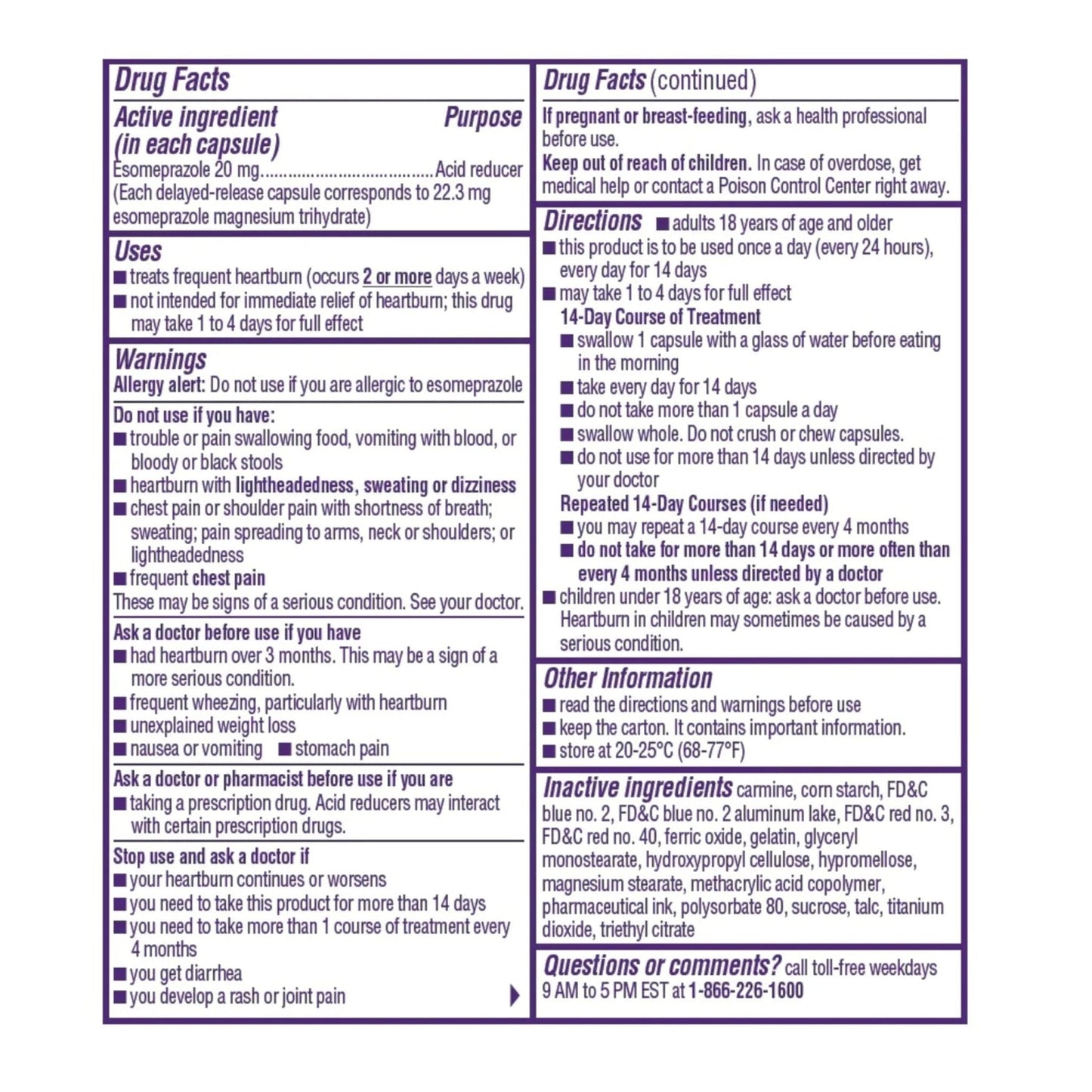 Nexium 24HR ClearMinis Acid Reducer Heartburn Relief Delayed Release Capsules for All-Day and All-Night Protection from Frequent Heartburn, Heartburn Medicine with Esomeprazole Magnesium - 42 Count - Maple Wellness Supplements