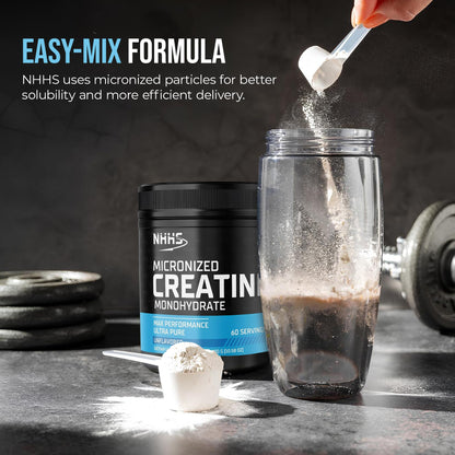 NHHS Micronized Creatine Monohydrate – Supports Strength & Muscle Performance | Ultra-Pure, Unflavored, 60 Servings, 300 Grams – Made in USA, Gluten-Free, Non-GMO - Maple Wellness Supplements