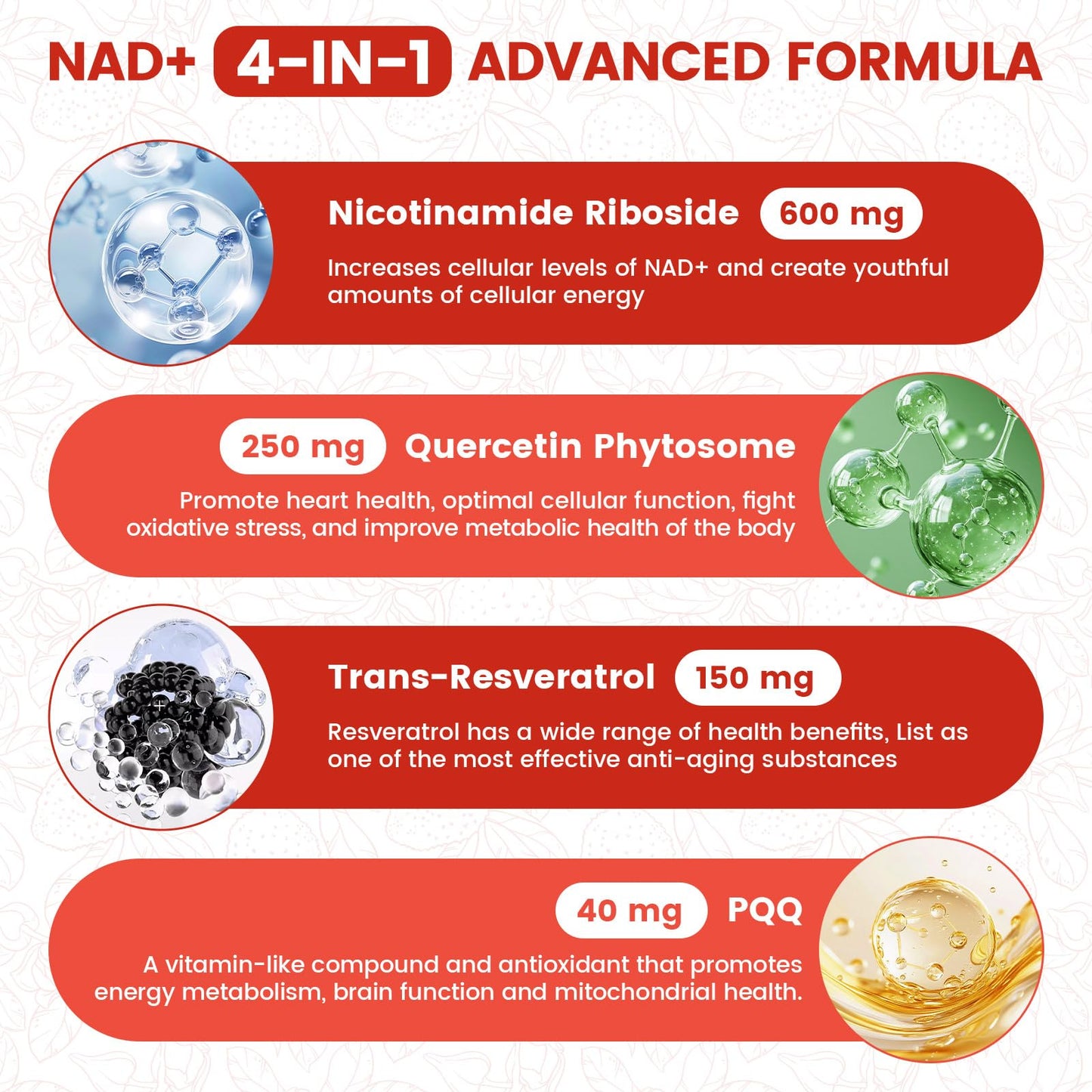 NIUSISE NAD Supplement, NAD+ Liquid, 1000mg Enhanced Formula with PQQ, Nicotinamide Riboside & Resveratrol, Advanced Anti-Aging Support for Men & Women, Sustained Energy, Vitality Boost (30 Packets) - Maple Wellness Supplements