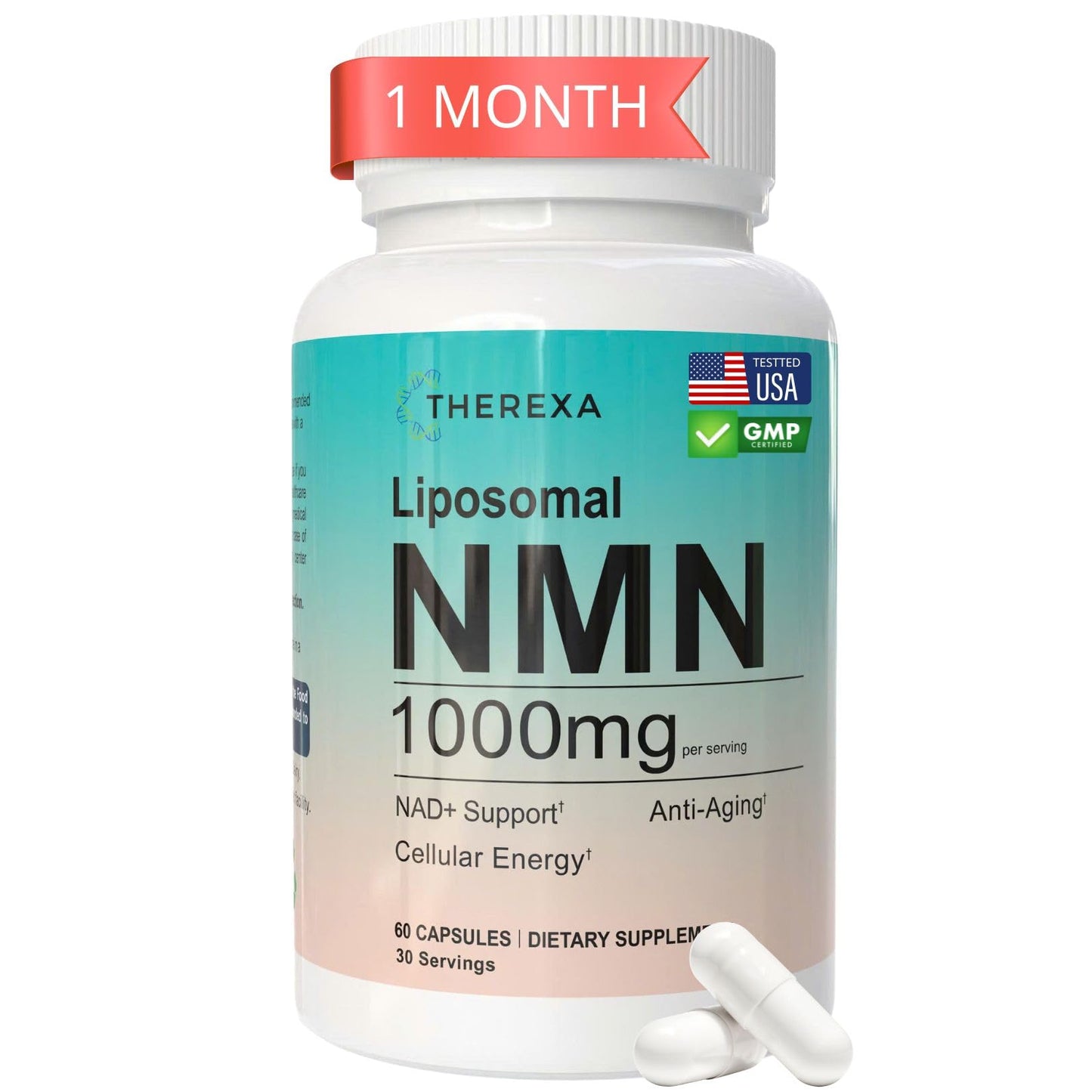 NMN Supplement 1000mg Pure - Liposomal NMN for NAD+ Supplement, Tested in USA, 60 Capsules - Maple Wellness Supplements