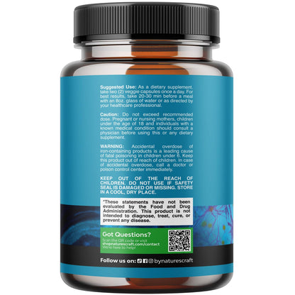 Nootropic Brain Supplement for Memory and Focus Support - Vitamins for Mental Support & Clarity with Bacopa Monnieri, VIT A, B6, Riboflavin, Niacin - Maple Wellness Supplements