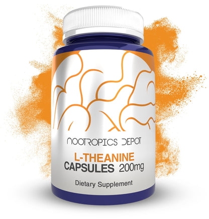 Nootropics Depot L-Theanine Capsules 200mg (180 Count) | Promotes Relaxation | Supports Healthy Stress Levels + Sleep Cycles | Promotes Cognitive Function + Focus | Amino Acid Supplement - Maple Wellness Supplements
