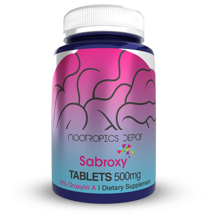 Nootropics Depot Sabroxy® Tablets | 500mg | 30 Count | Minimum 10% Oroxylin-A | Oroxylum indicum | May Help Promote Focus & Motivation | May Help Promote Cognitive Function - Maple Wellness Supplements