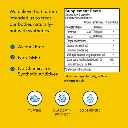 NORTH AMERICAN HERB & SPICE Inflam-eeZ - 90 Capsules - Supports Healthy Immune & Inflammatory Response - Ginger Root, Camu Camu Berries, Bromelain & Papain Plus - Non-GMO - 45 Total Servings - Maple Wellness Supplements