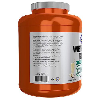 NOW Sports Nutrition, Whey Protein Isolate, 25 g With BCAAs, Creamy Vanilla Powder - Maple Wellness Supplements