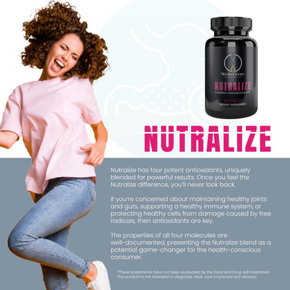 Nucleogenex - Nutralize - The Key to Supporting a Healthy Aging Process and Immune System - Potent Blend for Powerful Cell Protection - Xanthohumol, CurcuPrime, C-60 Complex, PureQQ - 30 Capsules - Maple Wellness Supplements