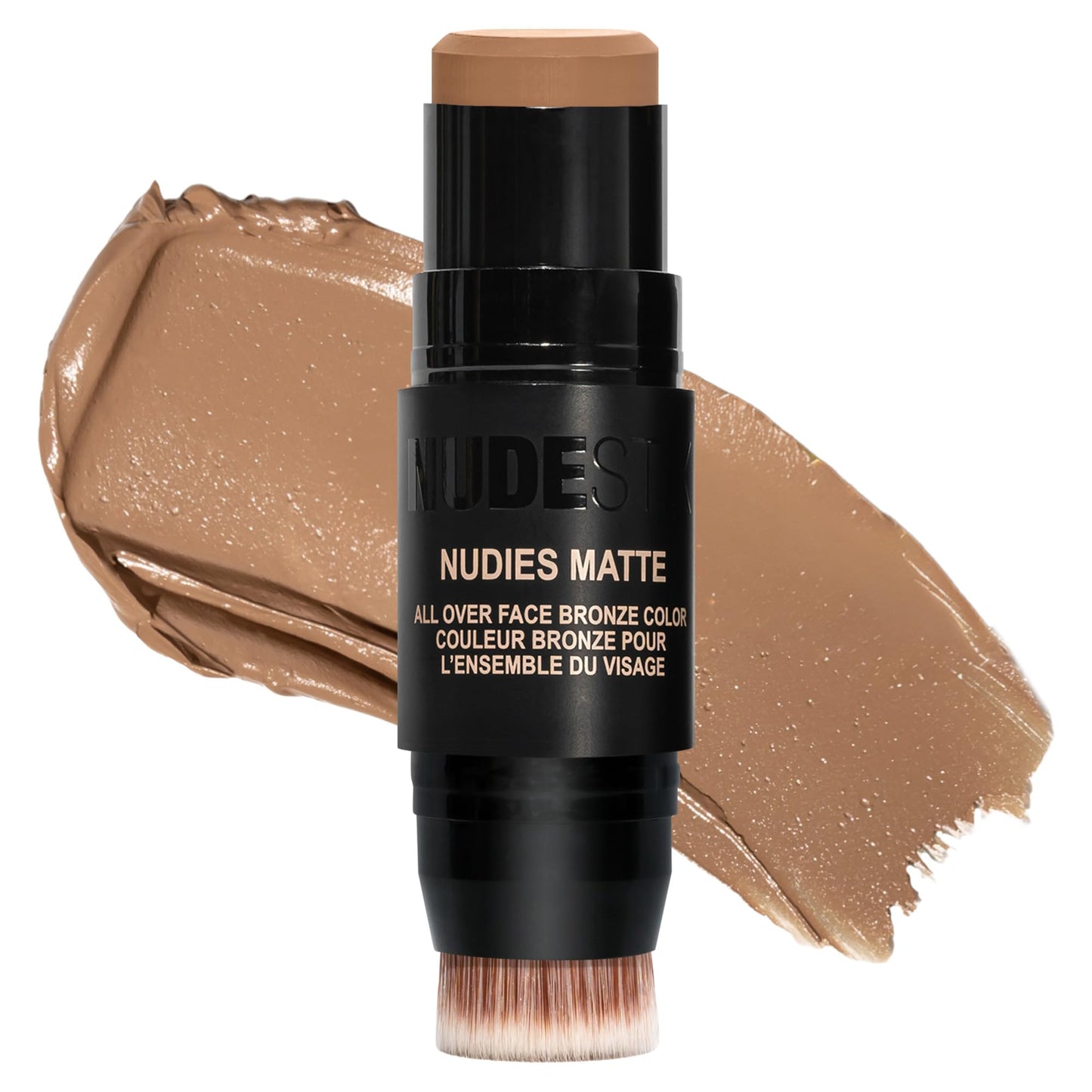 Nudestix Nudies Bronze All Over Matte Bronzing Stick – 3-in-1 Cream Bronzer for Cheeks, Eyes & Lips with Built-In Brush | Natural Contour & Sun-Kissed Glow | Bondi Bae - Maple Wellness Supplements