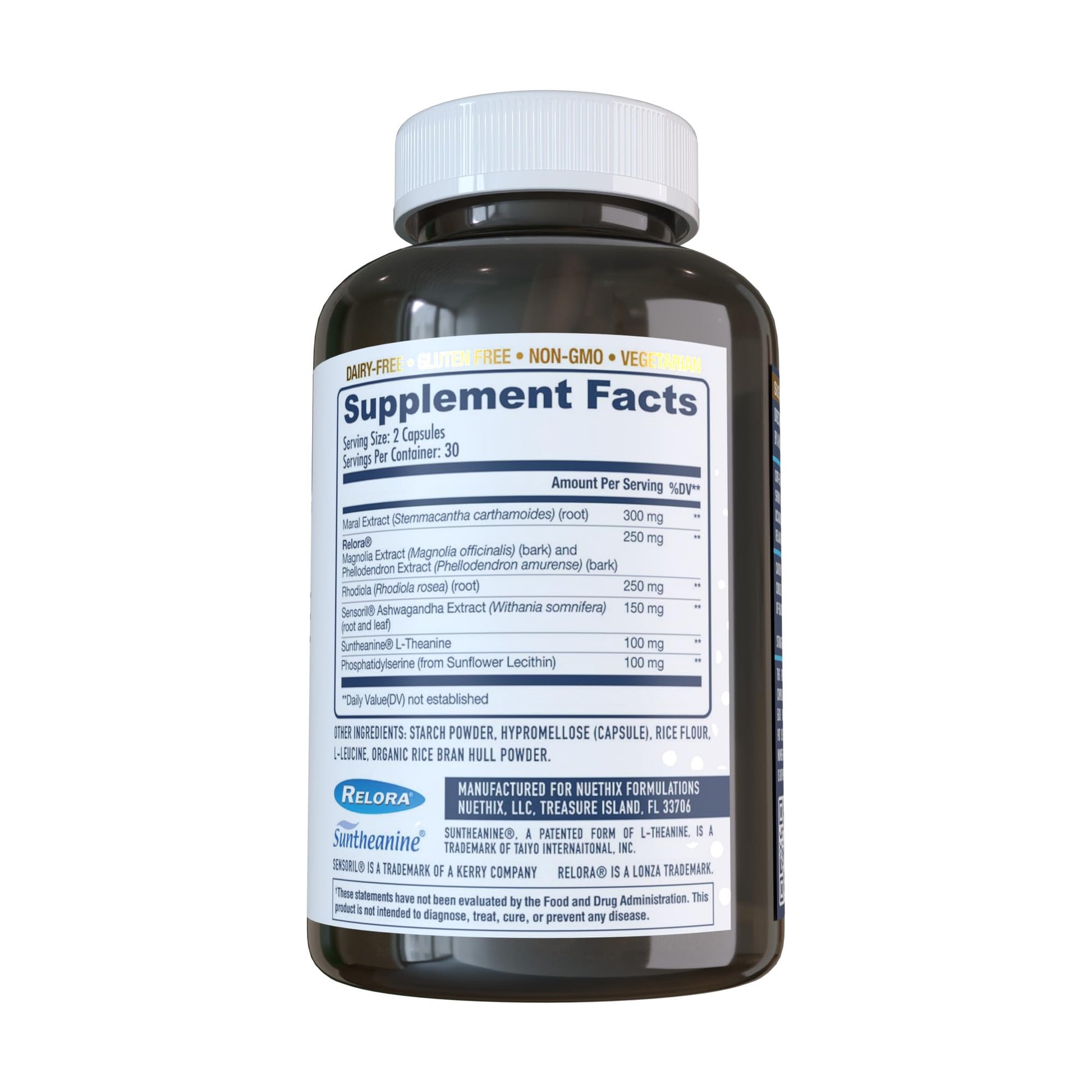 NuEthix Formulations Cort-Eaze - Cortisol Supplement - Health Support Supplement with Ashwagandha, L-Theanine & Rhodiola Rosea - Relaxation and Deep Sleep, 60 Capsules, 30 Servings - Maple Wellness Supplements
