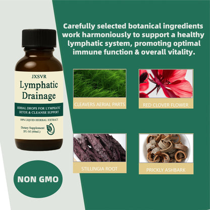 Nuflos Lymphatic Drainage Drops, Lymphatic Drainage Massager& Supplements, 2 Fl. Oz-Herbal Blend-Lymph System Support, Lymphatic Drainage, Immune System & Detox - Maple Wellness Supplements