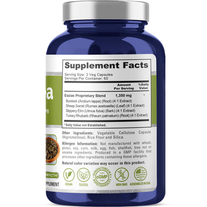NusaPure Essiac Tea 1350 mg 180 Veggie Caps (Vegetarian, Non-GMO) - Maple Wellness Supplements
