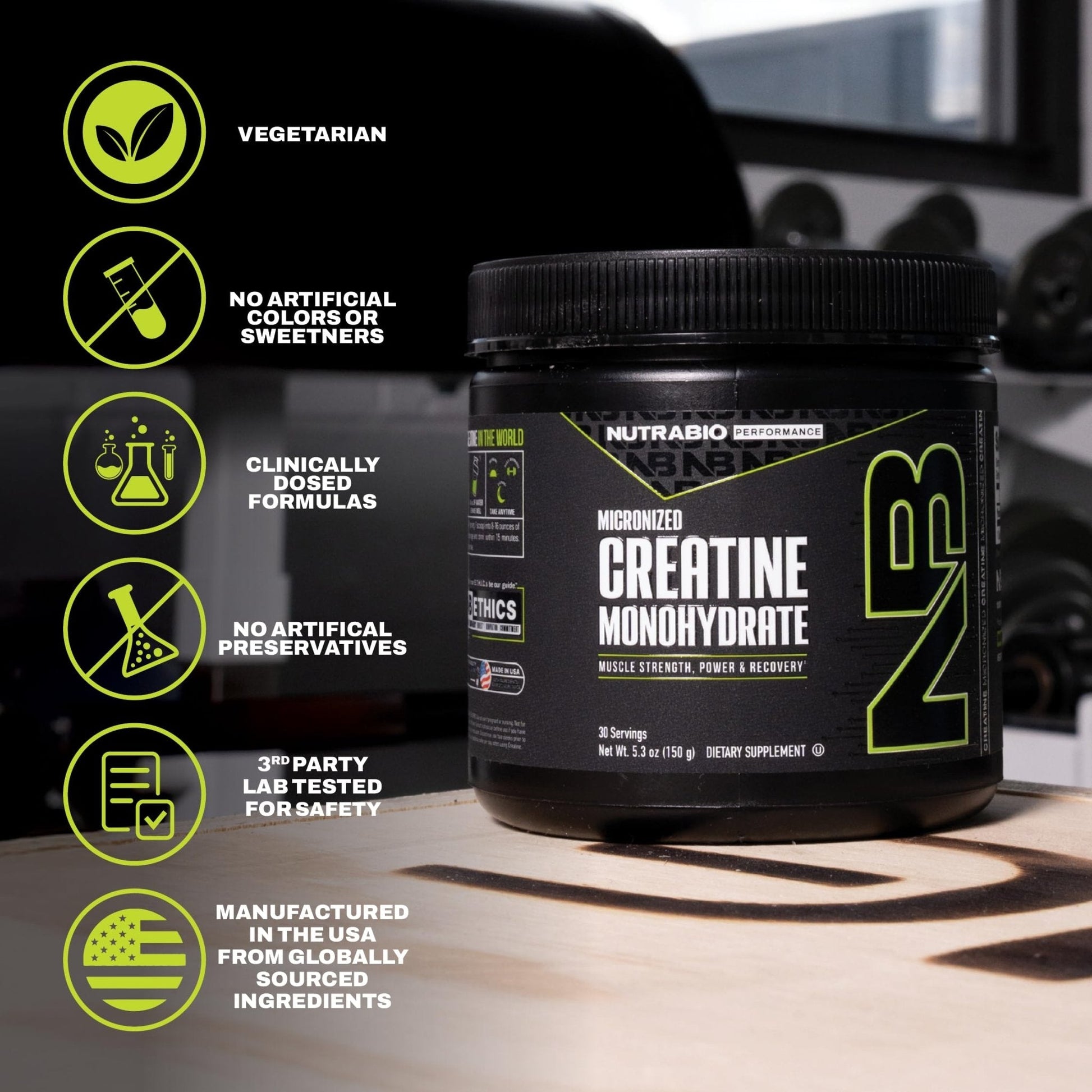 NutraBio Pure Micronized Creatine Monohydrate Powder Supplement, Unflavored, (150 g) - Supports Bulk Muscle Energy, Recovery, and Strength - HPLC Tested Creatine Powder Supplement for Men and Women - Maple Wellness Supplements