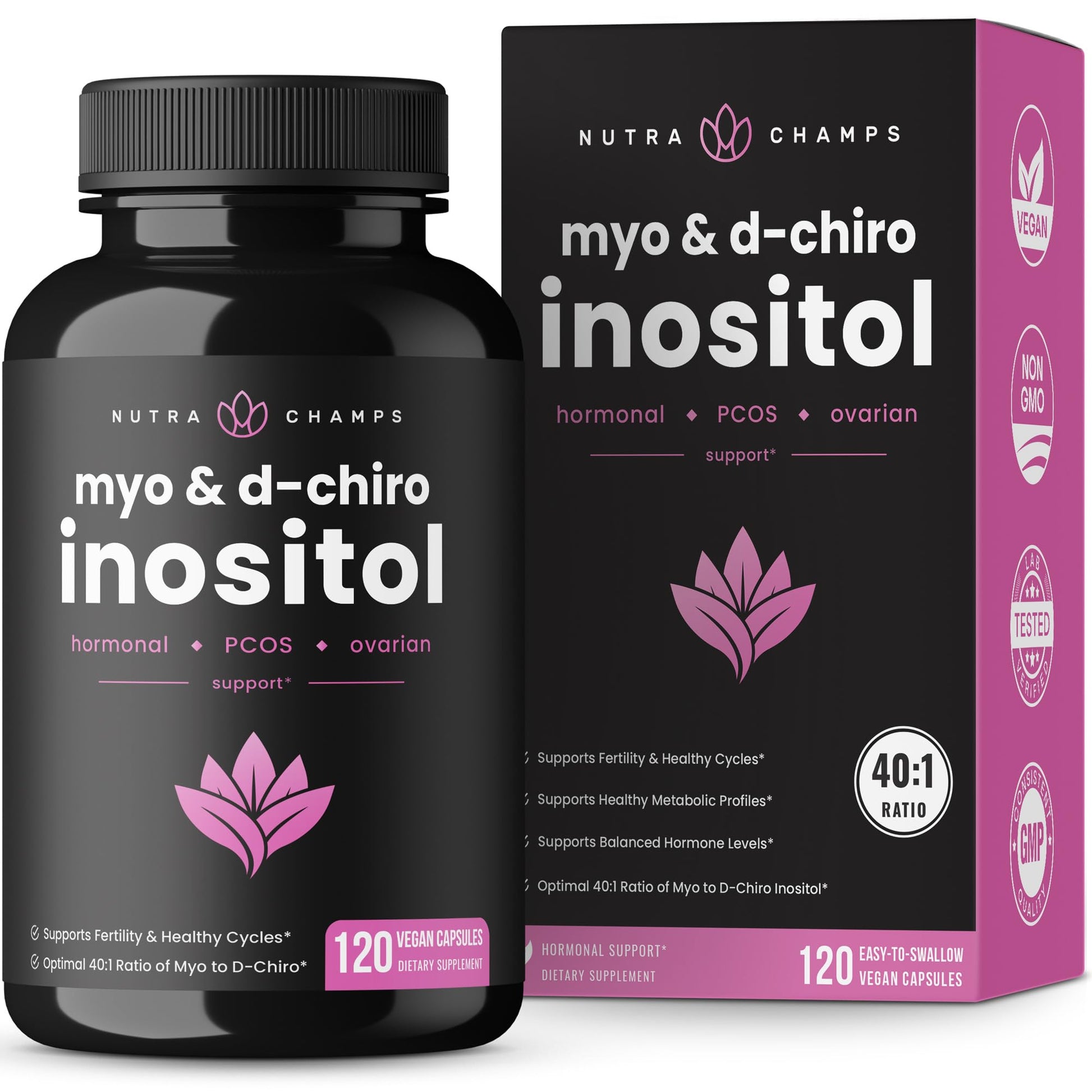 NutraChamps Myo-Inositol & D-Chiro Inositol Supplement | Ovarian & PCOS Support - Maple Wellness Supplements