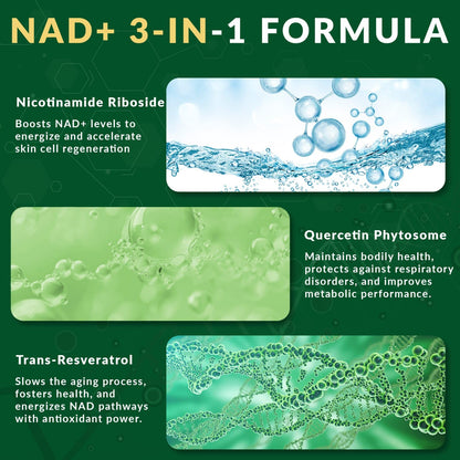 NUTRAONDA Liposomal Nicotinamide Riboside 900mg Resveratrol & Quercetin – NAD Supplement Plus for Anti Aging, Cellular Energy & Improve Health- 80 Capsules - Maple Wellness Supplements