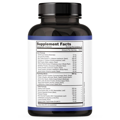 Nutreb Liver & Colon Cleanse - 2X Stronger - Liver Cleanse Detox & Repair - Colon Cleanser & Detox - Premium Milk Thistle Supplement - Maple Wellness Supplements