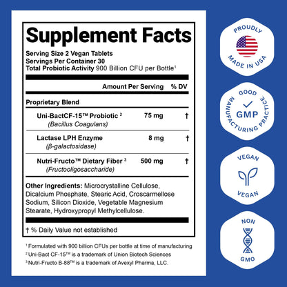 Nutrition Essentials Probiotics for Women and Men - with Lactase Enzyme and Prebiotic Fiber for Digestive Health - 80 Percent + More Potent Supplement - Maple Wellness Supplements