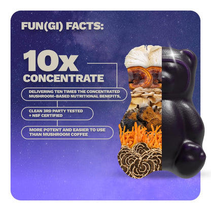 Nutrops Lions Mane Mushroom Gummies for adults, Functional Nootropics, Herbal Brain Supplement for Energy, Brain Health, Cognitive, Memory & Focus, Reishi, Chaga, Cordyceps, Coriolus, 28 daily Packs - Maple Wellness Supplements