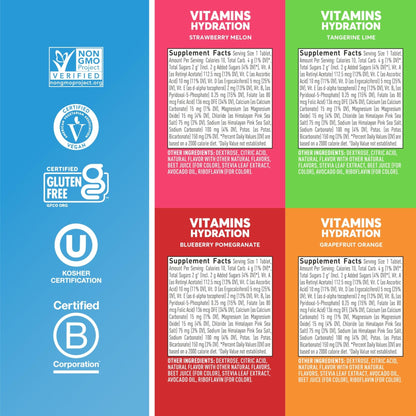 Nuun Vitamins Electrolyte Tablets with Vitamin D, C, E, A, & B6, Folic Acid, Magnesium & 4 Other Essential Electrolytes, Gluten Free & Vegan - Maple Wellness Supplements