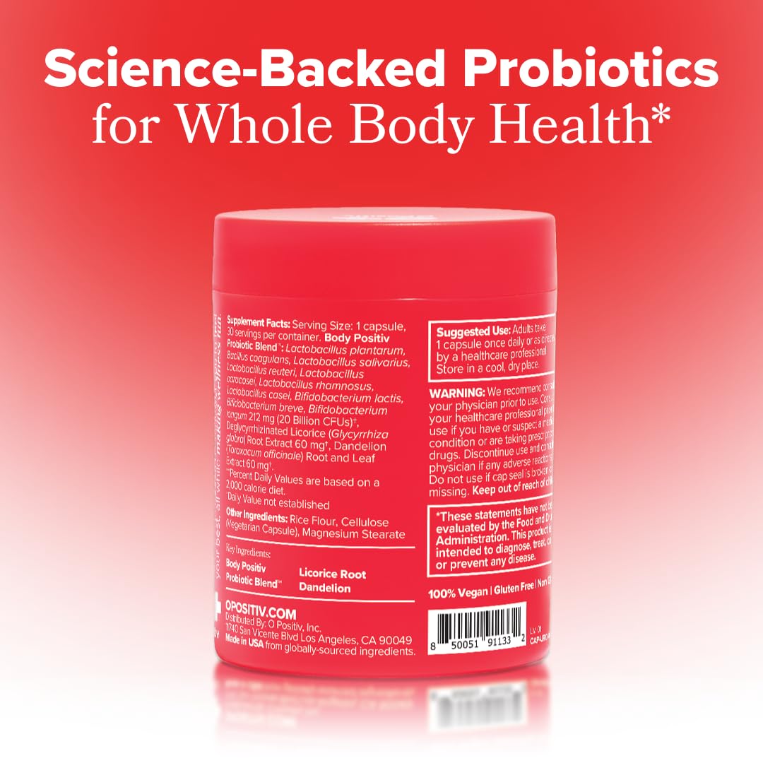O Positiv URO Women’s Probiotic – All-in-one Probiotic for Women - Vaginal, Gut, Skin, and Oral Microbiome Health – 20B+ CFUs, Licorice Root, Dandelion - Maple Wellness Supplements