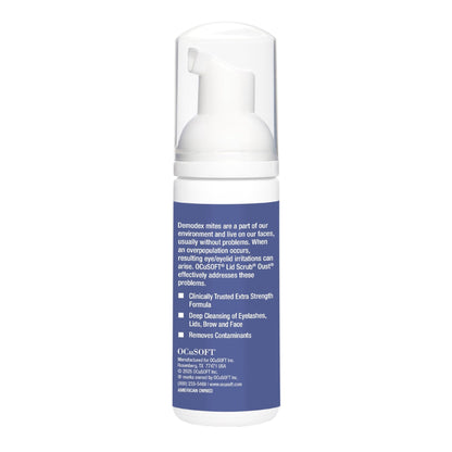 OCuSOFT Oust Demodex Foam Cleanser - Extra Strength - Foaming Cleanser for Eyelids & Eyelashes with Tea Tree Oil - Maple Wellness Supplements