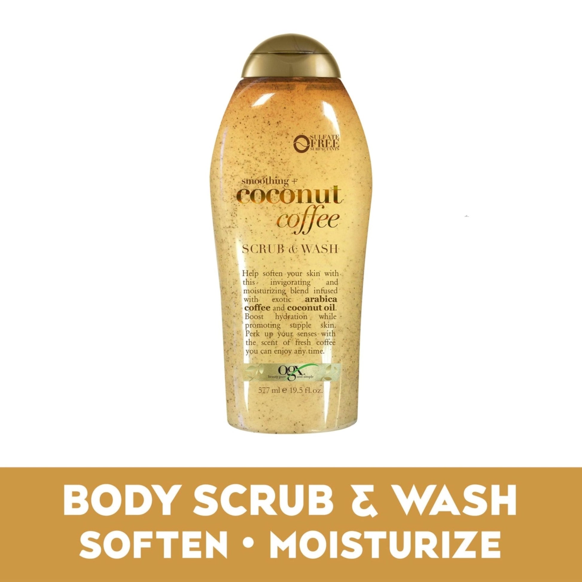 OGX Smoothing + Coconut Coffee Exfoliating Body Scrub with Arabica Coffee & Coconut Oil - Maple Wellness Supplements