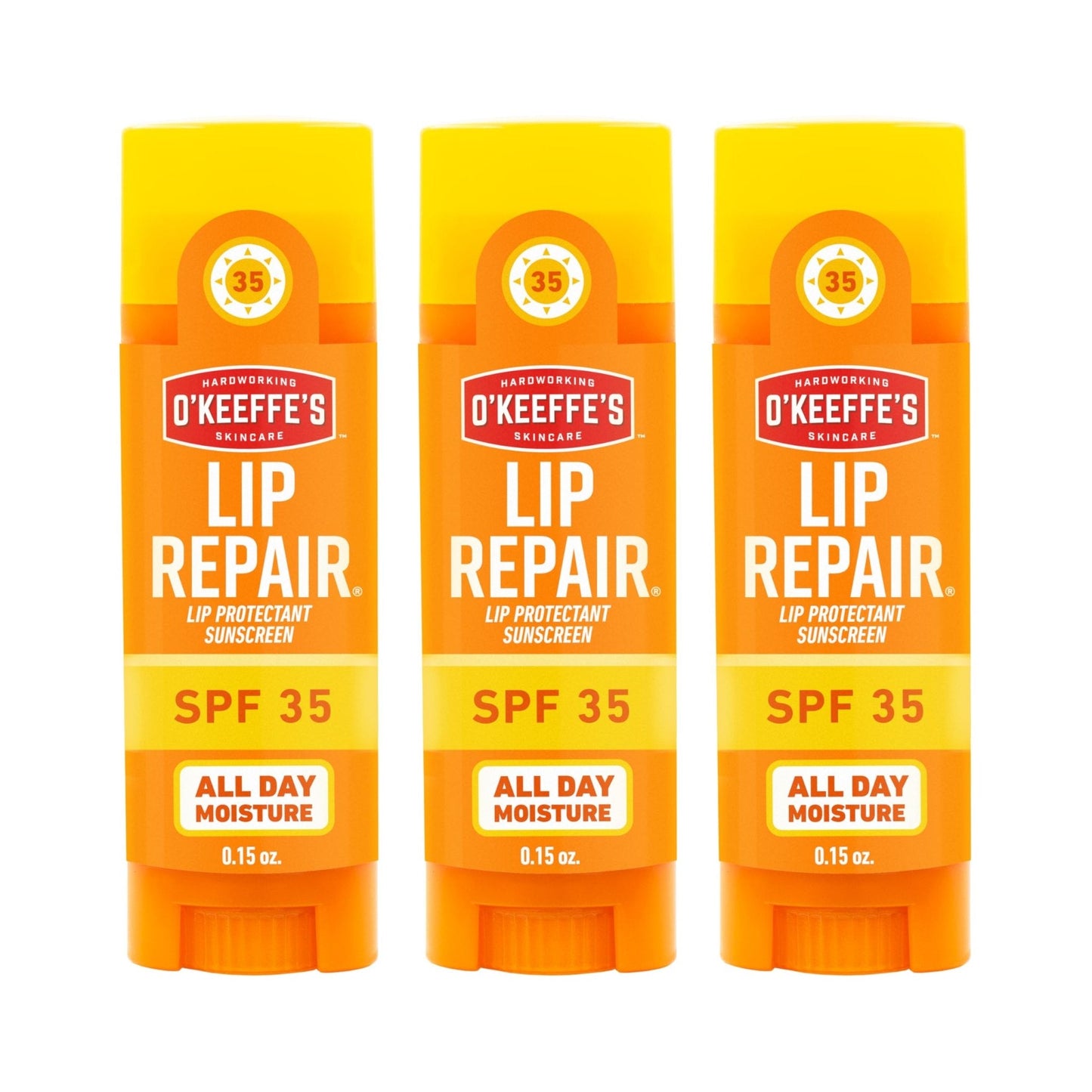 O'Keeffe's Lip Repair SPF 35 Lip Balm - Stick (3 Pack) - Sun-Safe Moisturizer for Extremely Cracked, Dry Lips - Maple Wellness Supplements