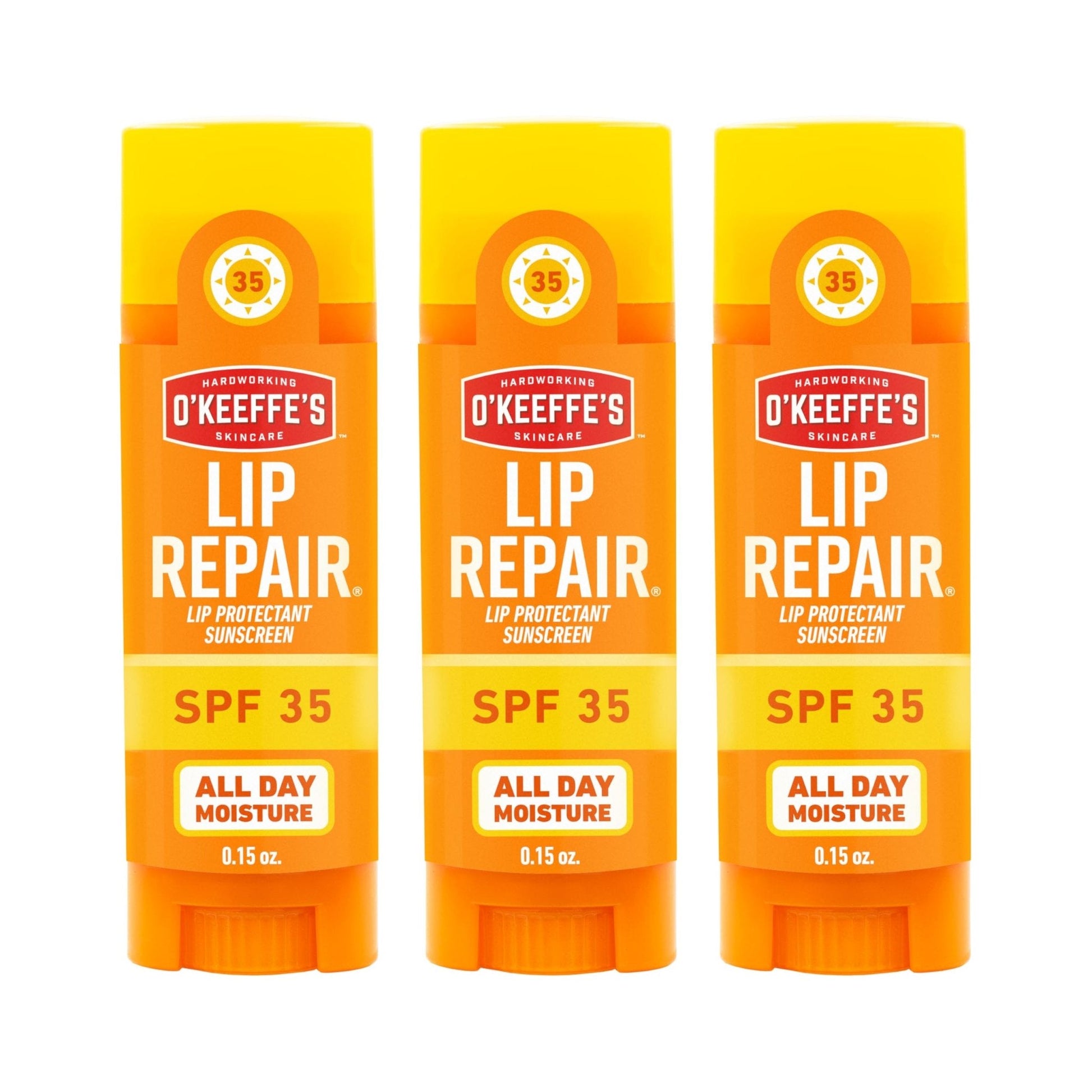 O'Keeffe's Lip Repair SPF 35 Lip Balm - Stick (3 Pack) - Sun-Safe Moisturizer for Extremely Cracked, Dry Lips - Maple Wellness Supplements