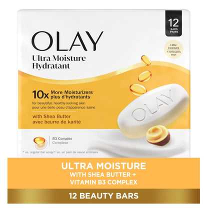 Olay Beauty Bar, Ultra Moisture,10x More Moisturizers, Nourishing Conditioners, Smooth & Gentle on Skin, Vitamin B3 Complex - Maple Wellness Supplements