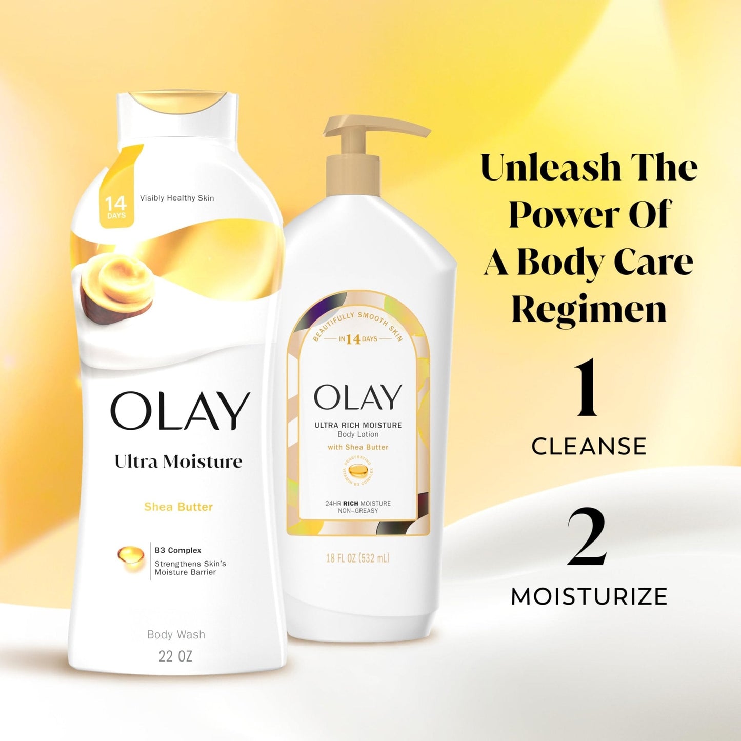 Olay Body Wash for Women, Ultra Moisture, 24hr Moisturizing, Hydrating & Refreshing, B3 Vitamin Complex, Free of Parabens & Phthalates, For All Skin Types, Shea Butter Scent, 22 fl oz - Maple Wellness Supplements