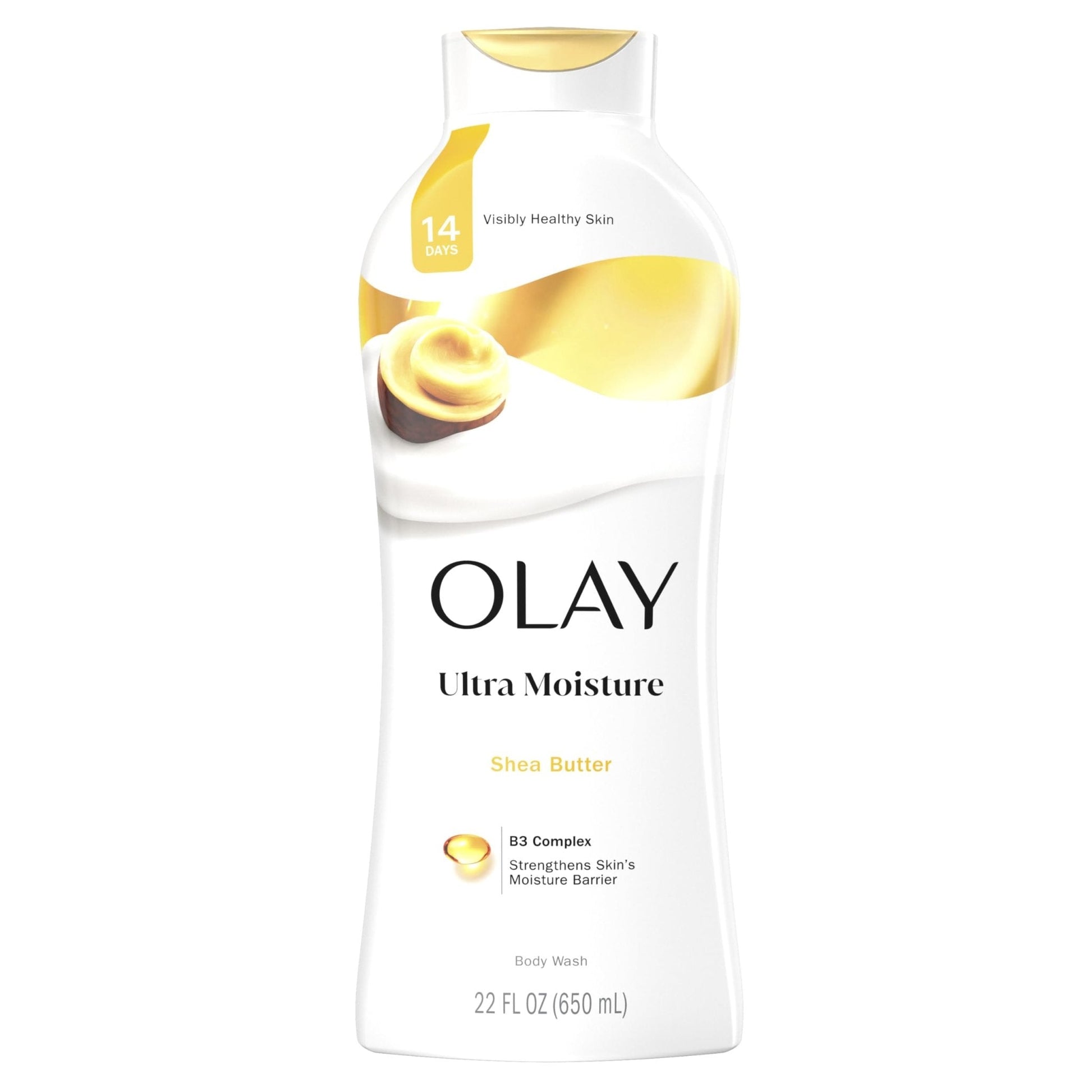 Olay Body Wash for Women, Ultra Moisture, 24hr Moisturizing, Hydrating & Refreshing, B3 Vitamin Complex, Free of Parabens & Phthalates, For All Skin Types, Shea Butter Scent, 22 fl oz - Maple Wellness Supplements