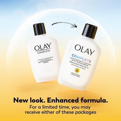 Olay Face Moisturizer, Complete with Sunscreen SPF 15, Daily Facial Lotion for Normal Skin, Lightweight Hydrating Broad Spectrum Sun Protection - Maple Wellness Supplements