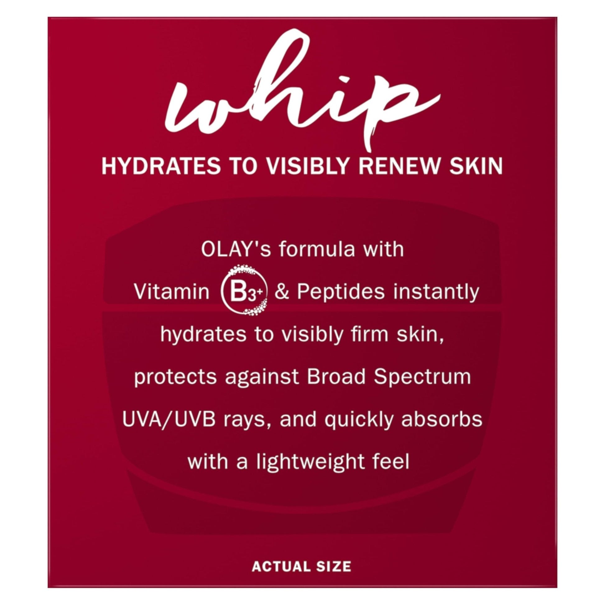 Olay Regenerist Whip Face Moisturizer Cream with Sunscreen SPF 25, 1.7 oz - Maple Wellness Supplements