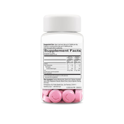 OLLY Delightful Iron Chewable Tablet, Iron Supplement from AB Fortis, Fruit Punch Flavored, 30 or 20 Day Supply - 60 Count - Maple Wellness Supplements