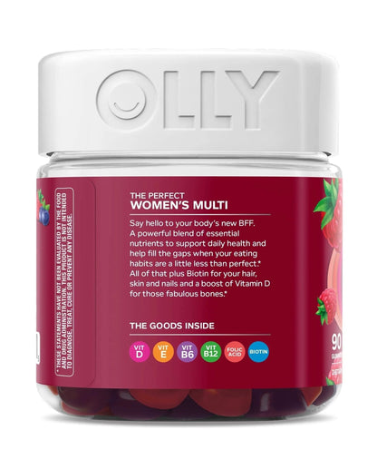 OLLY Gift, Family 2 Pack: Women's Multivitamin Gummy (90 Count), Kids Multivitamin + Probiotic Gummy (70 Count), Vitamins A, D, C, E, B, Chewable Supplement - Maple Wellness Supplements