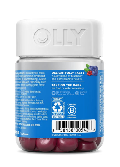 OLLY Glowing Skin Gummy, Hydrated & Youthful Skin,* Hyaluronic Acid, Collagen Peptides, Sea Buckthorn, Plump Berry Flavor - Maple Wellness Supplements