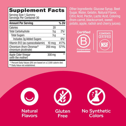 OLLY Metabolism Gummy Rings, Apple Cider Vinegar, Vitamin B12, Chromium, Energy - Maple Wellness Supplements