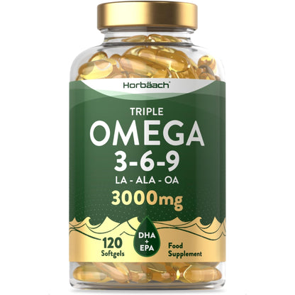 Omega 3 6 9 Capsules High Strength | 3000mg | 120 Softgels | Triple Omega 369 - Maple Wellness Supplements