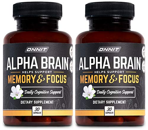 ONNIT Alpha Brain (60ct) - Over 1 Million Bottles Sold - Premium Nootropic Brain Supple - Maple Wellness Supplements