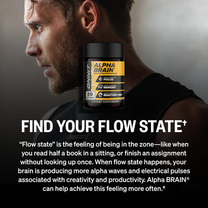 ONNIT Alpha Brain Nootropic Brain Supplement for Focus, Memory, Mental Clarity, Cognitive Support with L-Theanine and Vitamin B6, 30 Count Capsules - Maple Wellness Supplements