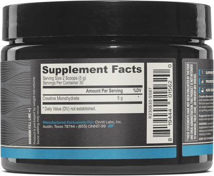 ONNIT Creatine Monohydrate Powder, IGEN(TM) Non-GMO Tested 5g Premium Creatine for Muscle Strength, Power and Lean Mass, Supports Brain Health - Maple Wellness Supplements