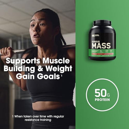 Optimum Nutrition Serious Mass, Weight Gainer Protein Powder with Immune Support - Maple Wellness Supplements