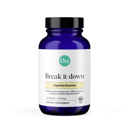 Ora Organic Multi-Enzyme Supplement - Vegan, Gluten Free Enzymes for Digestion with Probiotics for Gut Health, Bloating, Constipation and Gas Relief - 30 Easy to Swallow Capsules - Maple Wellness Supplements