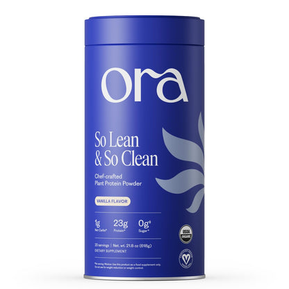 Ora Organic Plant-Based Protein Powder - 23g Protein for Women and Men - Vanilla Flavor 20 Servings, Vegan, Clean Protein, Third-Party Tested, Gluten-Free - 20 Servings - Maple Wellness Supplements