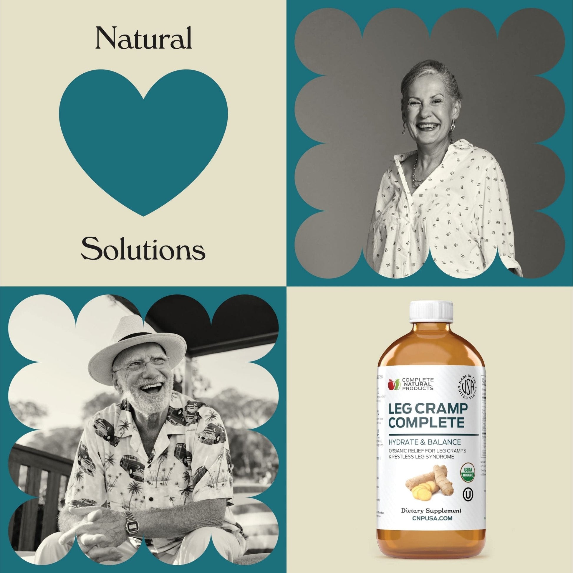 Organic Amish Leg Cramp Relief Liquid 16oz - Natural Muscle and Foot Support Supplement with Apple Cider Vinegar, Ginger, Garlic, Aloe, Fast Cramp Reducing Formula, Certified Organic, Made in USA - Maple Wellness Supplements