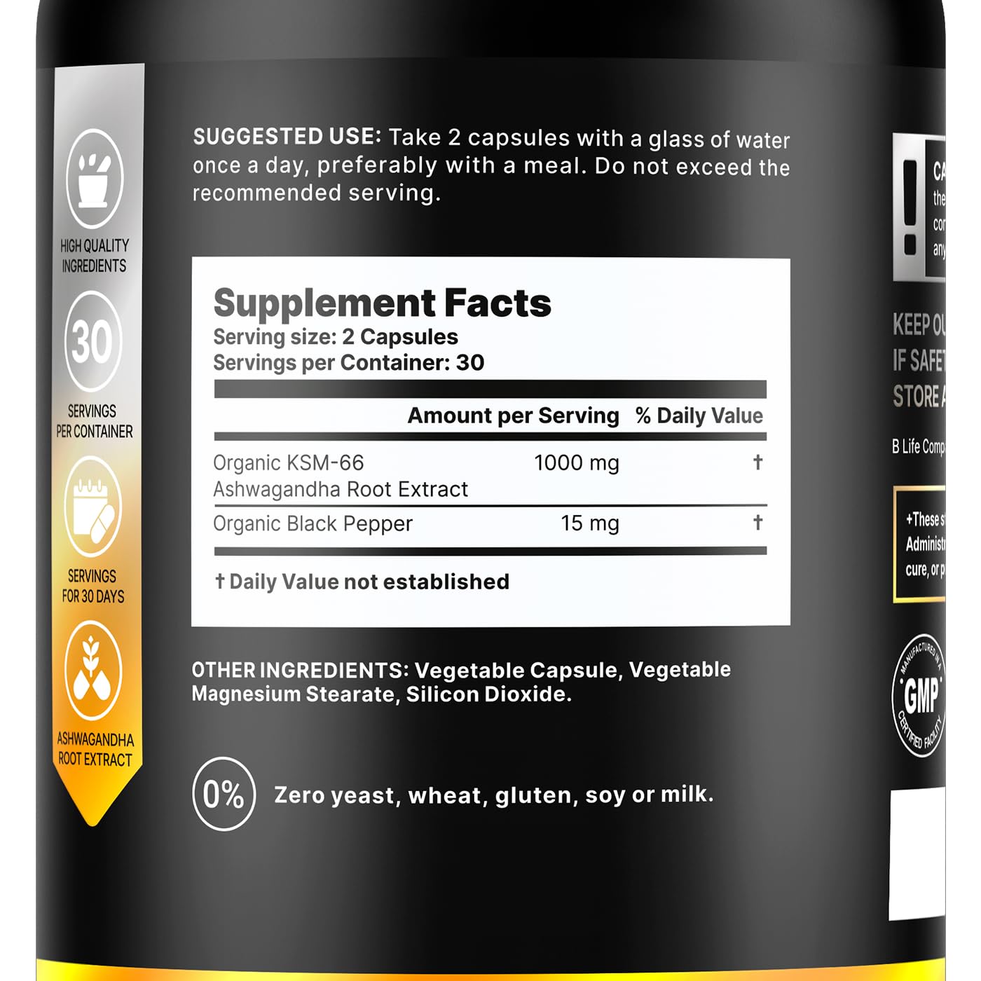 Organic Ashwagandha KSM-66 1000 mg Supplement | Adaptogen for Cortisol Support & Stress Relief | Mood, Calm & Sleep Aid for Men & Women | Ashwagandha ritual vitamins for women | 60 Vegan Caps - Maple Wellness Supplements