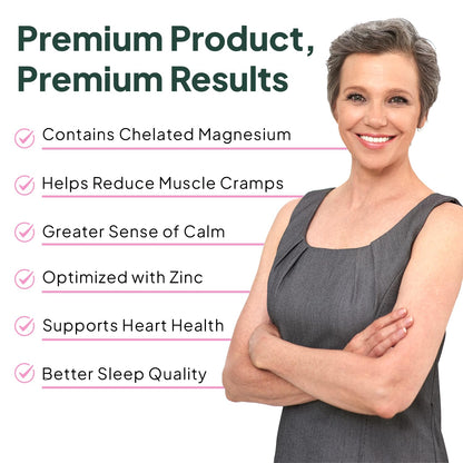 Organics Ocean Pure Magnesium Glycinate with Zinc - Maximum Strength Chelated Magnesium Supplement for Women and Men for Muscle Cramps and Sleep Support - 90 Capsule - Maple Wellness Supplements