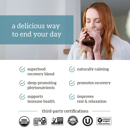 Organifi - Gold Chocolate - Superfood Supplement Powder - 20 Day Supply - Supports Rest - Maple Wellness Supplements
