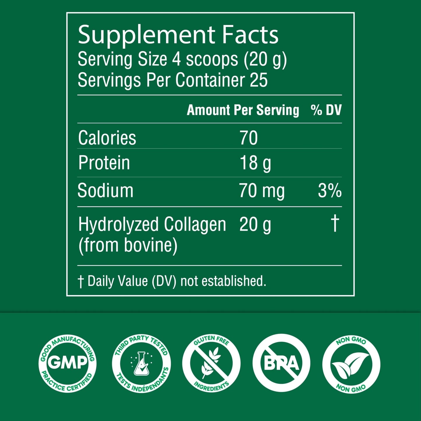 Organika Collagen Powder - for Healthy Hair, Skin, Nails, and Joints. Hydrolyzed Protein Peptides for Better Absorption- Grass-Fed, Non-GMO- Unflavoured- 2.2lbs - Maple Wellness Supplements