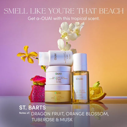 OUAI Body Creme, St. Barts Travel Size - Hydrating Whipped Body Cream with Cupuaçu Butter, Coconut Oil & Squalane - Softens Skin & Delivers Radiant Glow - Sulfate-Free Skin Care (3.4 oz) - Maple Wellness Supplements