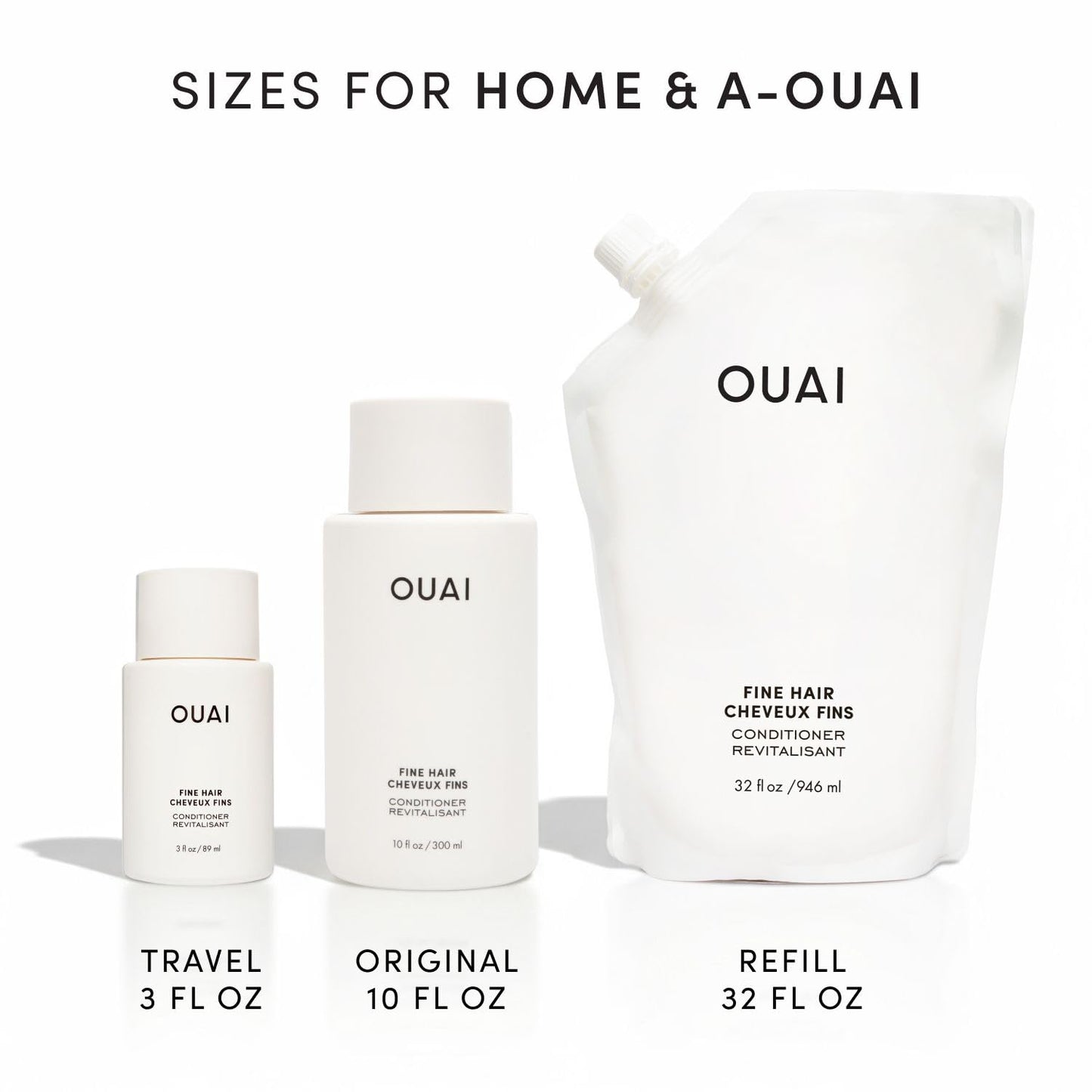 OUAI Fine Hair Conditioner Travel Size - Volumizing Conditioner for Fine Hair with Keratin, Biotin & Chia Seed Oil - Adds Softness, Bounce & Volume - Free from Parabens, Sulfates & Phthalates (3 Oz) - Maple Wellness Supplements