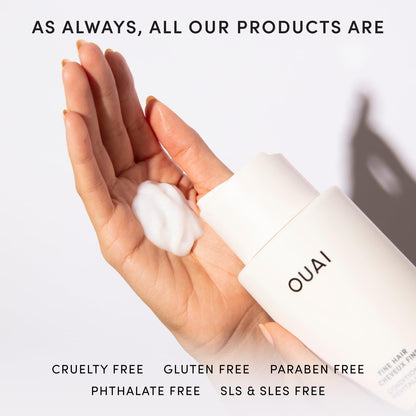 OUAI Fine Hair Conditioner - Volumizing Conditioner for Fine Hair Made with Keratin, Biotin and Chia Seed Oil - Adds Softness, Bounce and Volume - Free from Parabens, Sulfates, and Phthalates (10 Oz) - Maple Wellness Supplements